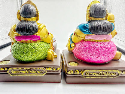 孔雀王 － 招財女神 x 守財女神供奉型一對 （ 中尺寸）